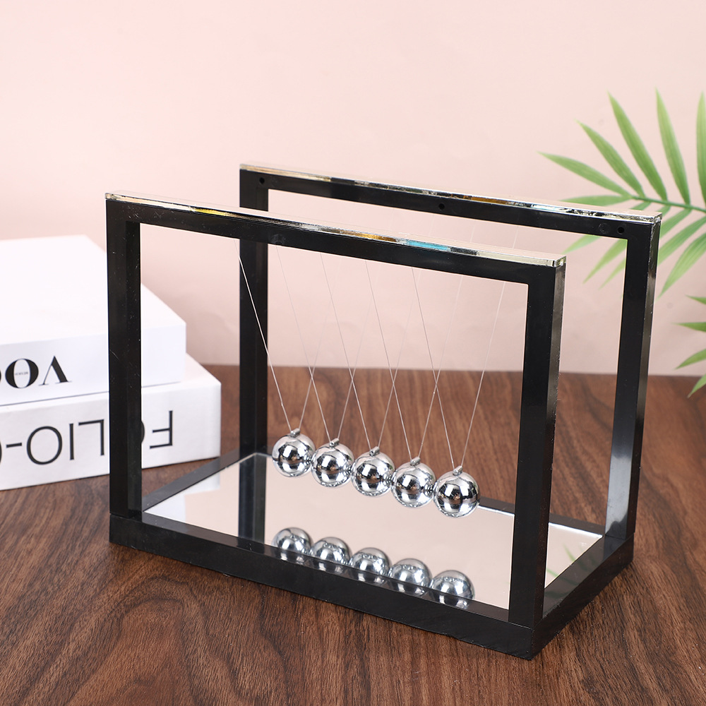 Creative Ornaments Glass Mirror Newton's Pendulum Billiard Ball Physics Law Impact Balance Ball Teacher's Day Student Gift