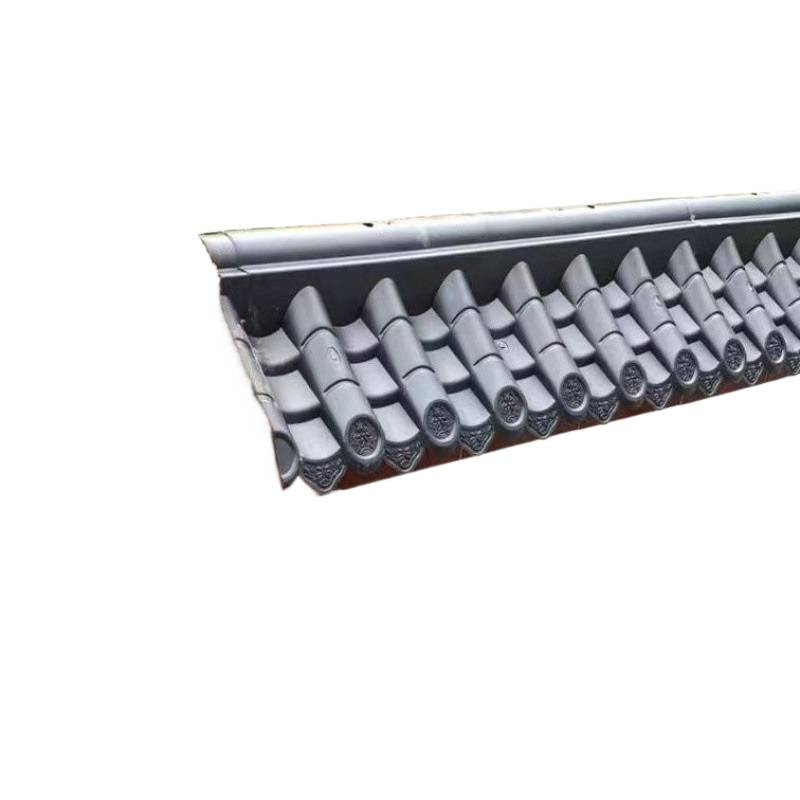 Wall Tile Cap 123478 Antique-Style Double-Sided Integrated Maroon Resin Tile for Courtyard Wall Cap