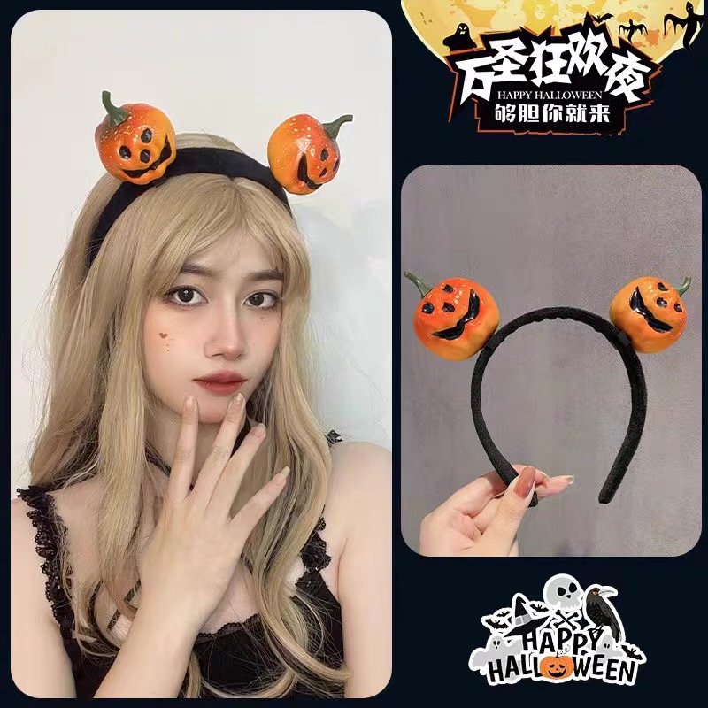 Halloween Hair Accessories Pumpkin Hairpin Female Bat Spider Skull Headdress Witch Hairpin Dress up Company School Event