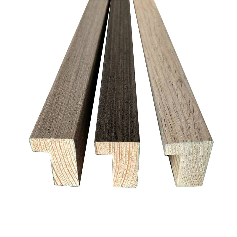 Solid wood photo frame decorative painting wood frame L-shaped pine covered wood line technology veneer 2030 factory direct sales
