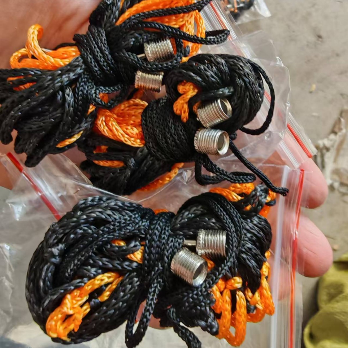 Black and yellow ball pocket double needle basketball net thickened nylon thread pure hand-woven net strong and convenient universal