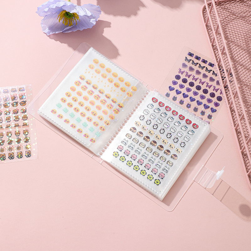 Small nose ga sticker book mini sticker storage book laser star sticker hand account material decoration sticker book wholesale