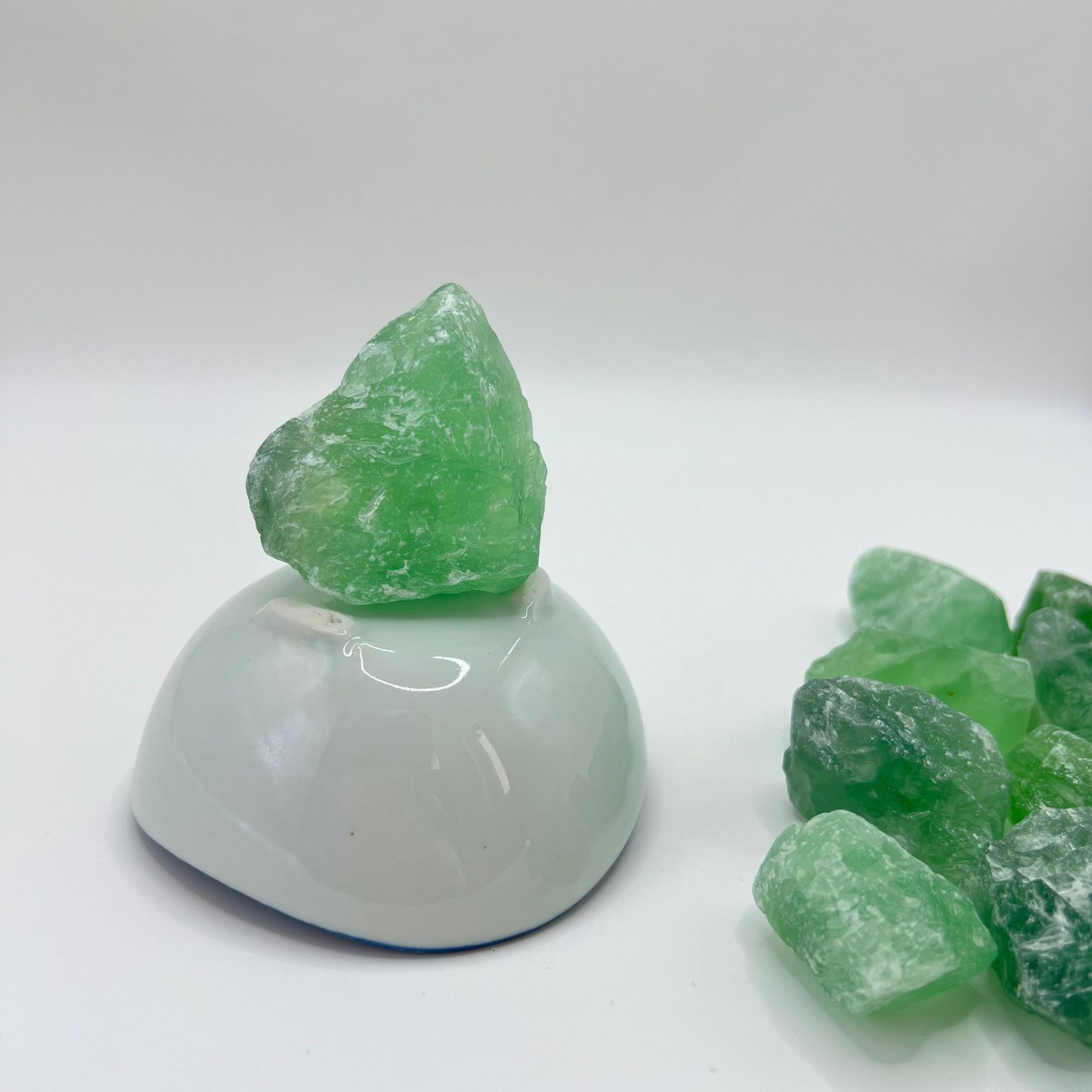 Natural Fluorite Blocks Can Be Used for Aromatherapy Decoration and Ornaments. Fluorite Blocks Are Green and Purple