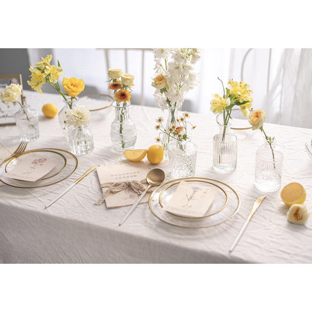 Foreign Trade Light Luxury Retro Glass Vase Illustration High-End Aromatherapy Bottle Transparent Ins-Style Ornament Small Vase Set