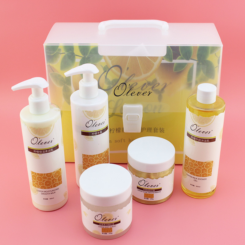 OLEVER Ou Li Lemon Hand Care Hand Guard Set White Moisturizing Scrub Hand Mask Hand Cream Set