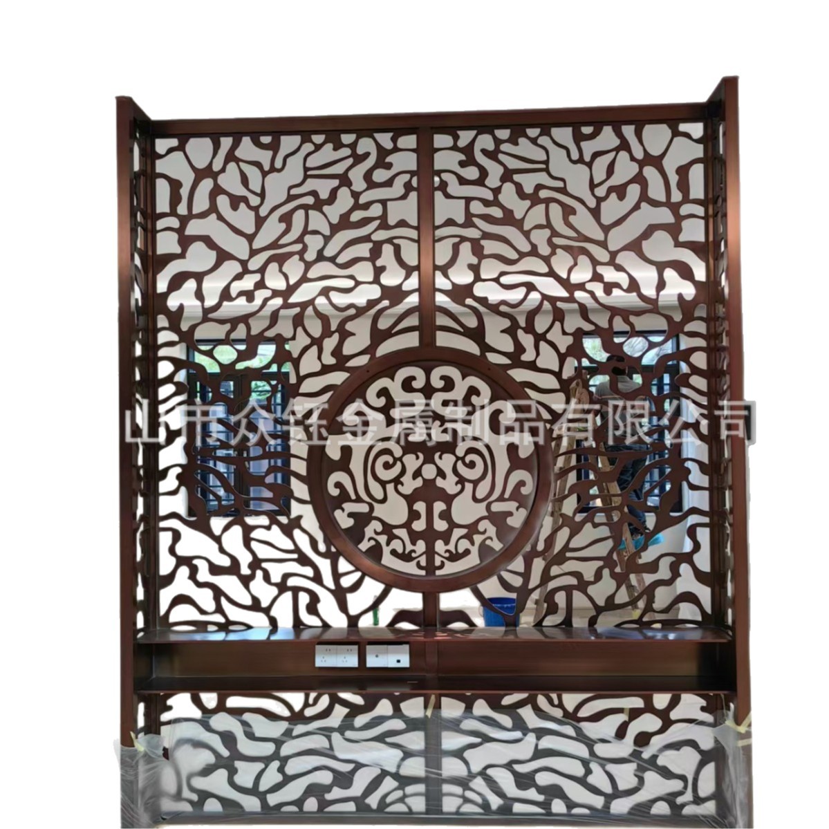 Villa Entrance Screen Home Decoration Hotel Entrance Metal Aluminum Art Grille Stainless Steel Partition