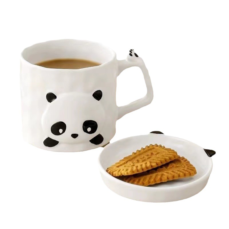 Yuandun Panda Ceramic Tableware Set Cute Bowl and Plate Household High-value Creative Panda Cup Tableware Set