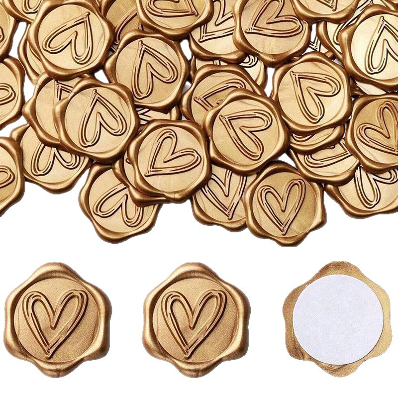 Embossed Small Wax Label Envelope Seal with Fire Paint Seal Handmade Supplies Bronze Wax Seal Invitation Wedding Manufacturer Wholesale