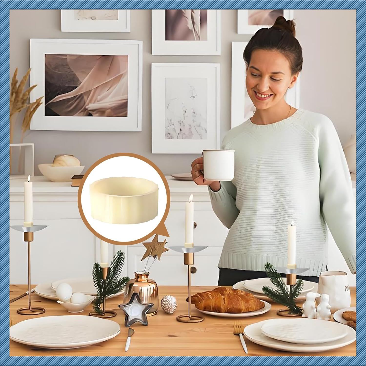 Silicone Taper Candle Clip Non-Slip Candle Holder Adapter Candle Decorative Stabilizer Vertical Fixing Silicone Candle Ring