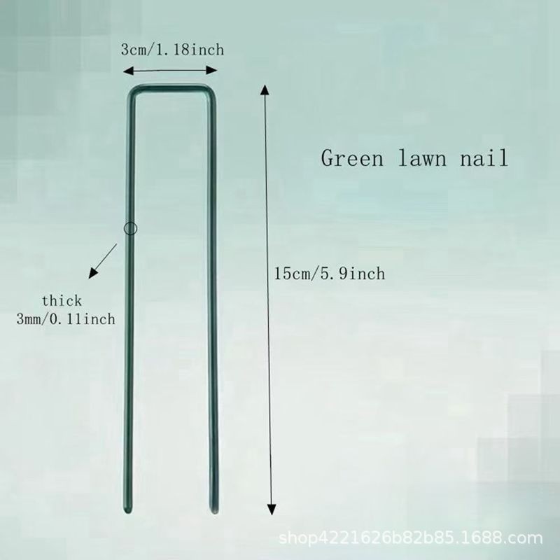 Зеленые U-образные гвозди для окрашенного газона, зеленые газонные гвозди, U-образные гвозди для грунтовой ткани, гвозди для палаток, зеленые U-образные зажимы