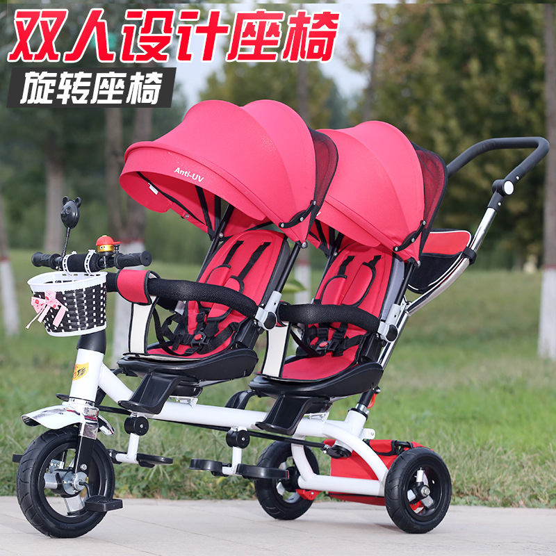 Two Babies Go Out Cart Twins Second Child Sliding Baby Artifact Big and Small Treasure Double Go Out Cart Lightweight Cart
