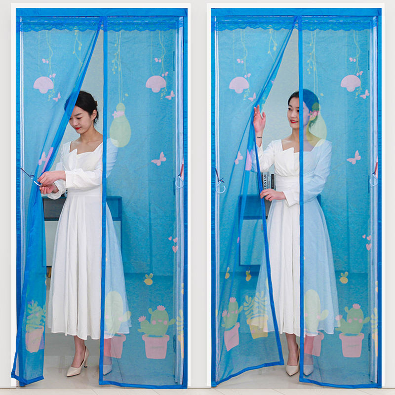 Magic Tape Mosquito-Repellent Door Curtain for Bedroom, Silent Simple Magnetic Soft Screen Door Partition Curtain, Summer Encryption Screen Window, No Drilling Required