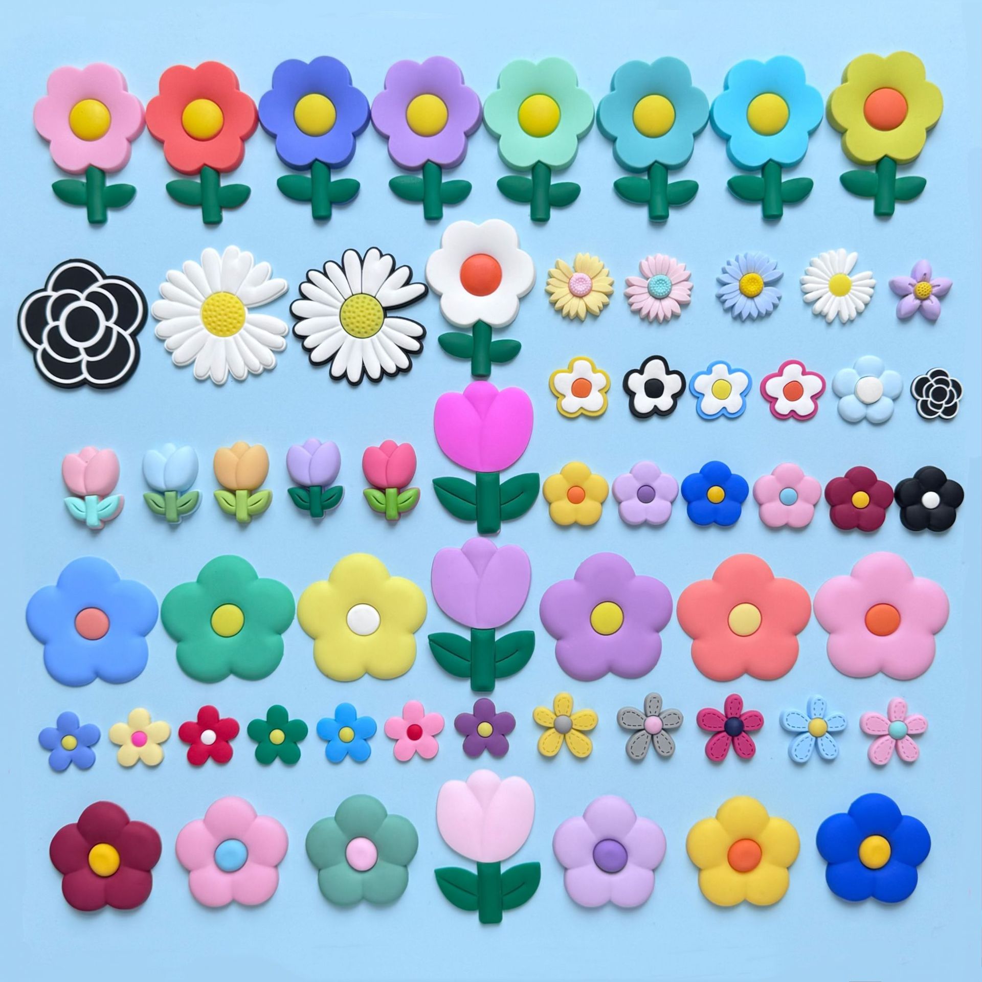pvc soft rubber mobile phone shell accessories cartoon color flower bag clothes shoes accessories patch DIY handmade accessories