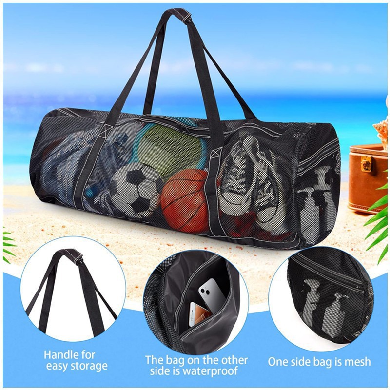 In-Stock Large Mesh Diving Bag Mesh Luggage Bag with Zipper Pocket Travel Dry Bag for Snorkeling Gear