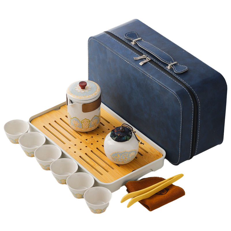 Travel Tea Set Quick Cup Outdoor Accessible Luxury Tea Pot Small Set Business Gift Souvenir Can Be Printed with Logo