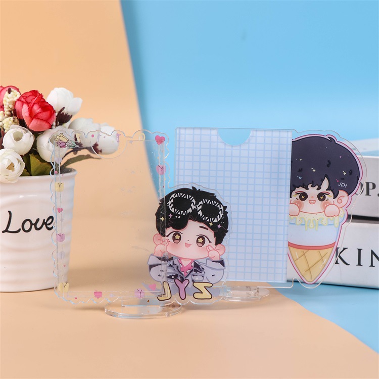 Акриловая фоторамка маленький карточный стенд слот для знаменитостей мультфильм полароидная фоторамка инстаграм держатель на заказ