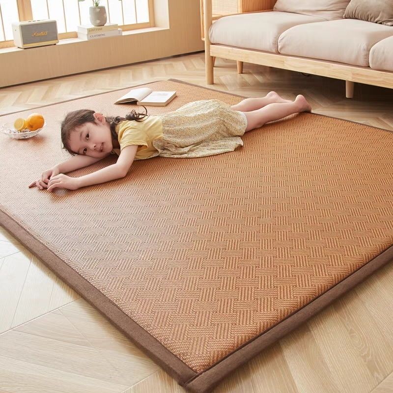 Japanese-Style Rattan Mat Thickened Cooling Mat Living Room Carpet Balcony Bedside Tatami Mat Crawling Mat Floor Mat Factory