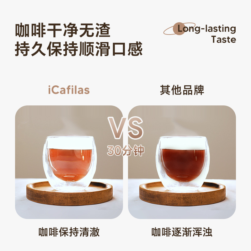 iCafilas New Portable Coffee Press Pot Slag Water Separation Teapot Household Thermos Stainless Steel Water Cup