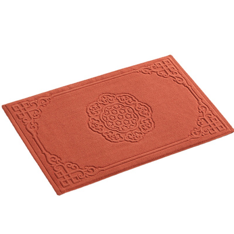 Lanjin New Chinese Style Bathroom Floor Towel National Style Vintage Cotton Bathroom Floor Mat Thickened Cotton Absorbent Machine Washable