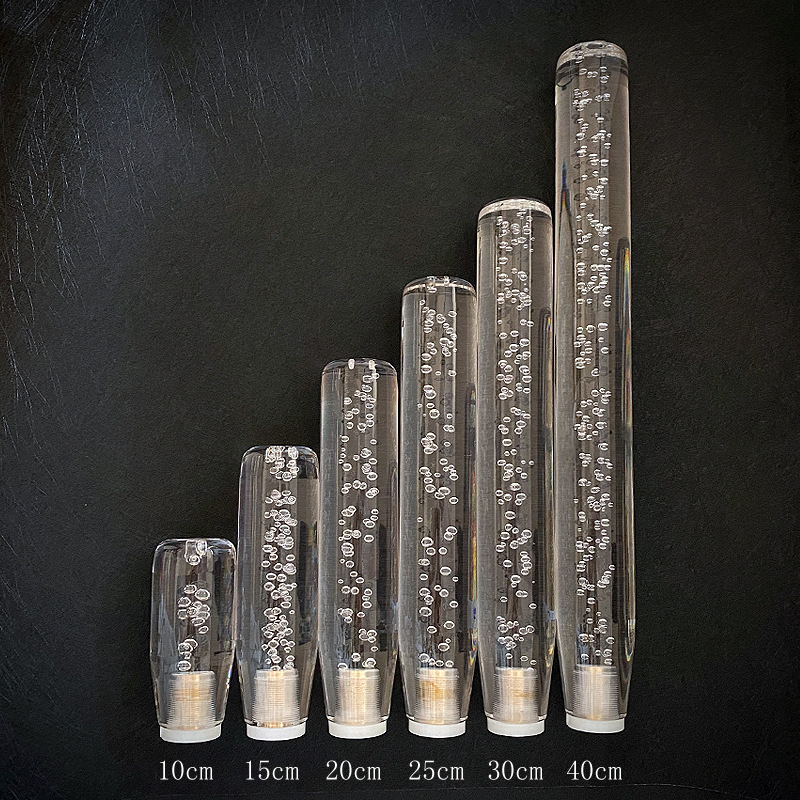 Foreign trade explosions strength factory transparent crystal cylindrical car gear head LED gear head wave stick head gear shift head