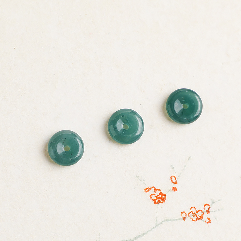 Natural A Goods Jade Ping An Buckle Beads Abacus Beads Ice Blue Water Guatemala High Goods Jade Bracelet Accessories