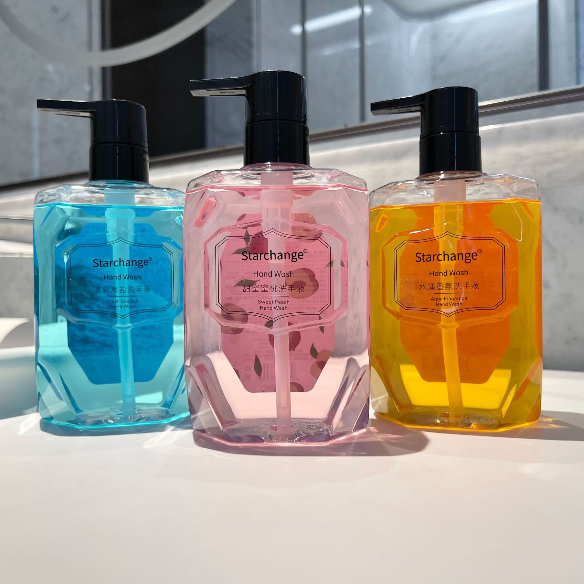 Xiaohongshu Fresh Sea Salt Hand Sanitizer Peach Fragrance Hotel Replenishing Liquid Fragrance Cleansing and Care Does Not Hurt Your Hands