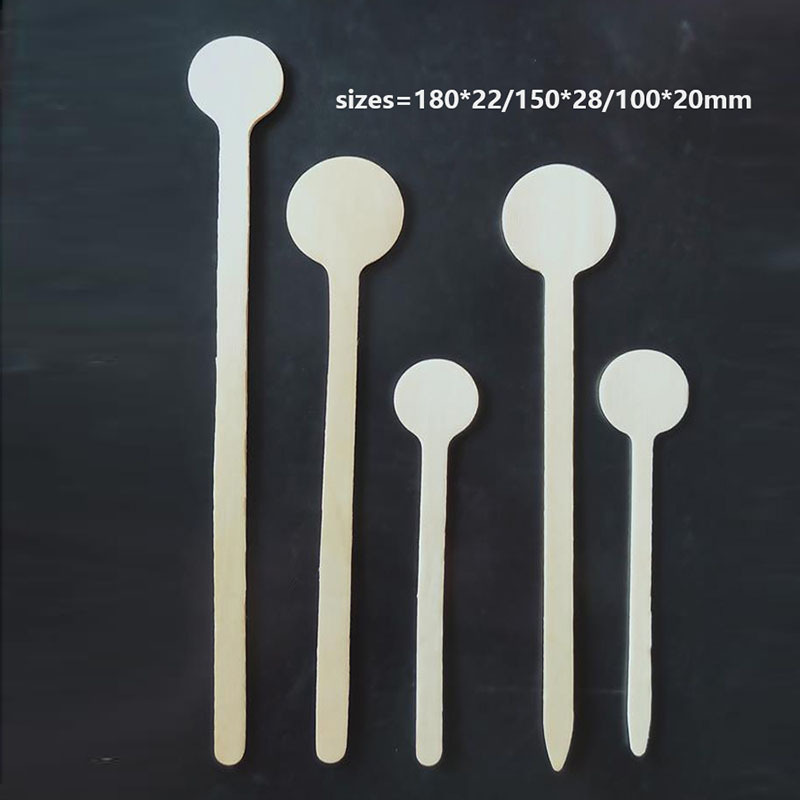 Round Head Stirring Rod Wooden Disposable Wooden Coffee Stick Independent Packaging Degradable Guangdong Cross-border Special Supply