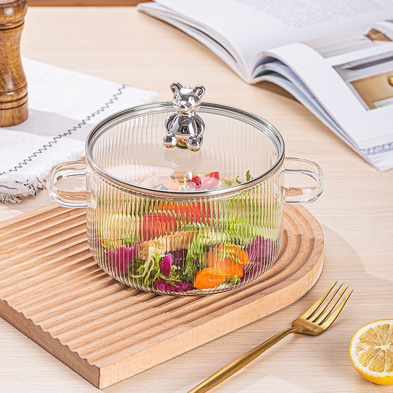 High Borosilicate Glass Pot, High Temperature Resistant Glass Soup Pot, Can Be Used for Hot Pot, Electric Ceramic Stove, Household Small Hot Pot