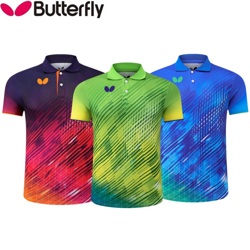 Новая футболка для настольного тенниса Butterfly 25 лет, короткий рукав, для мужчин и женщин, впитывающая влагу, быстро сохнущая, спортивная форма с печатью