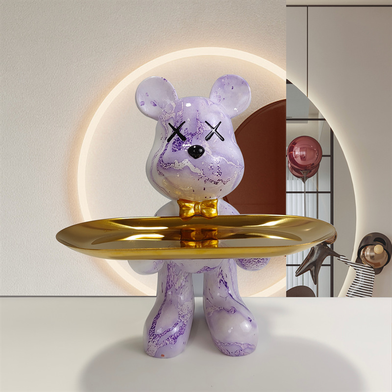 Cross-Border Dropshipping of Resin Crafts, Creative Violent Bear Key Storage Ornaments for Entryway, Living Room, and Home Storage