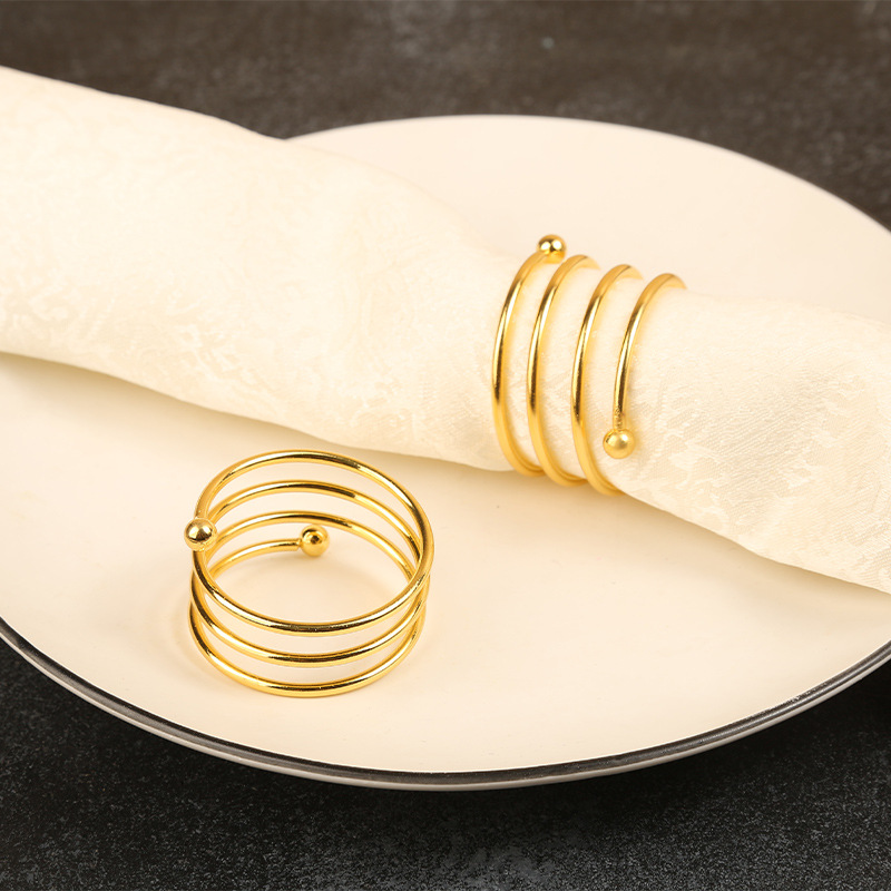 Western Simple Hotel Special Napkin Cloth Buckle Decoration Hotel Restaurant High-End Hotel Tableware Napkin Ring Wholesale