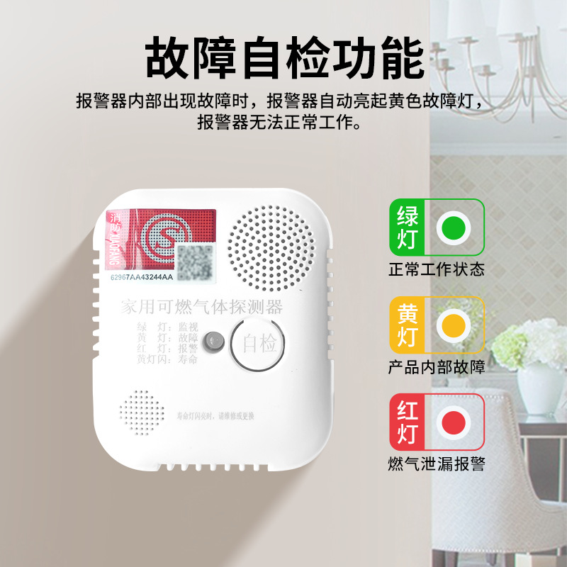 Shenshun Gas Alarm Household Composite Natural Gas Methane Leak Detection Alarm Linkage Cut-Off Valve