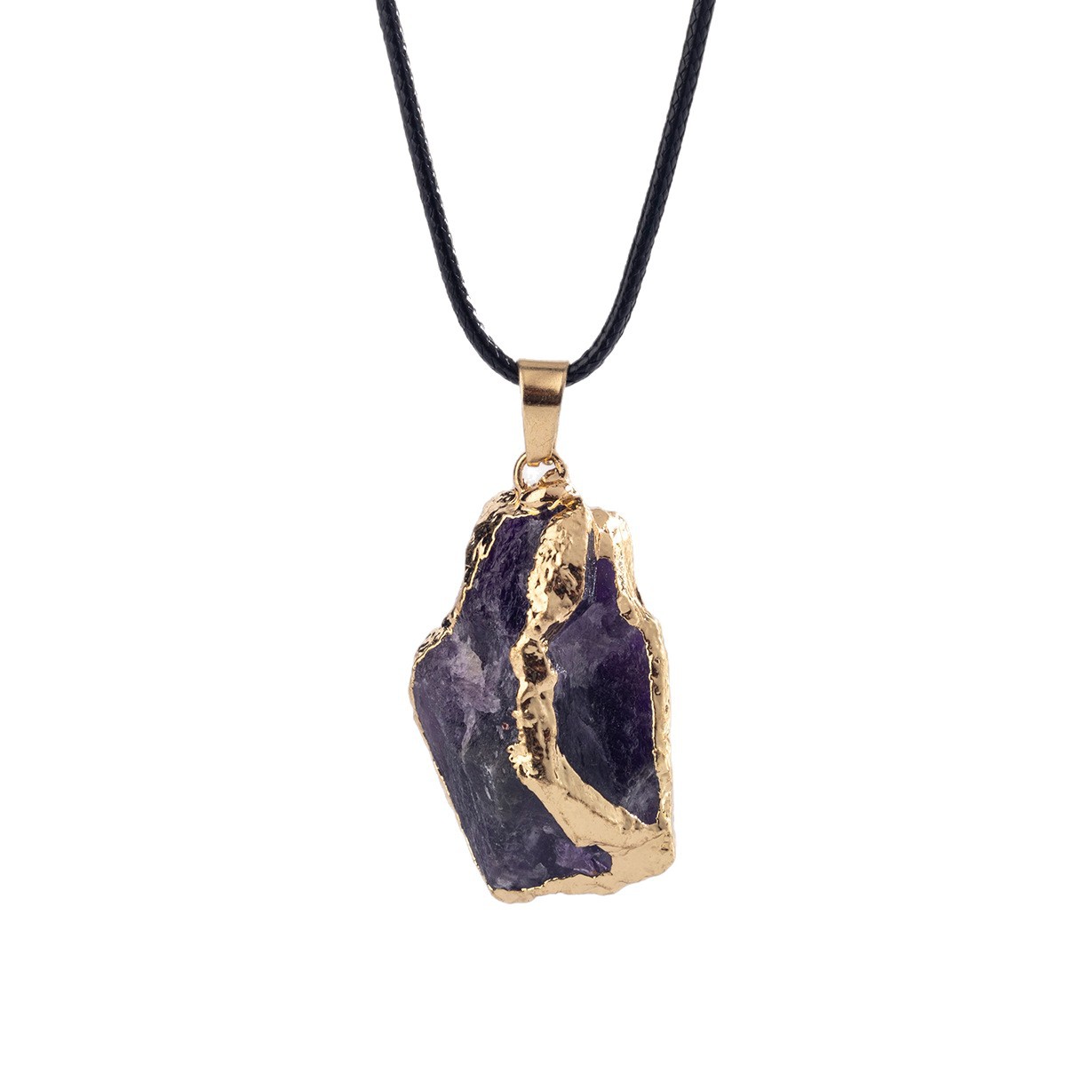 Zhuhang Jewelry Cross-Border Natural Stone Irregular Pendant Baroque Amethyst Random Necklace Jewelry Manufacturer Wholesale