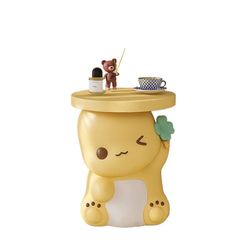 Creative Little Milk Dragon Children's Bedside Table Movable Small Coffee Table Super Cute Cartoon Animal Side Table Floor-Standing Home Decoration