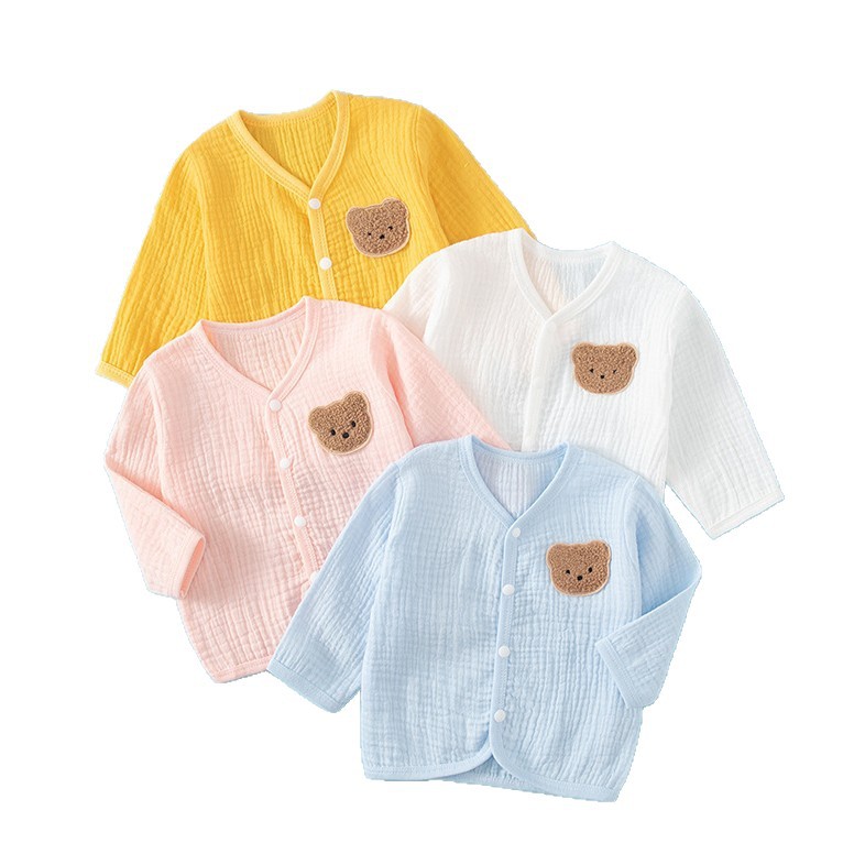 Baby Sunscreen Clothing Summer Cotton Gauze Coat Long-sleeved Single-piece Top Baby Summer Coat Summer Air-conditioning Clothes
