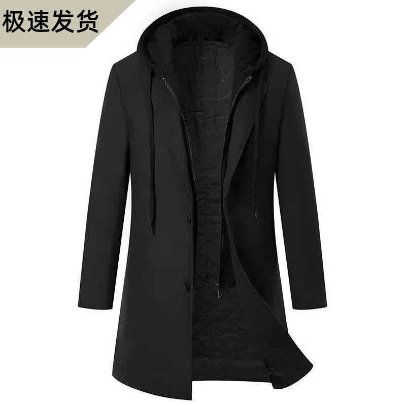 европейский размер многоцветное осень и зима утолщенное длинный рукав хлопковое пальто с капюшоном среднее шершащее пальто приталенное