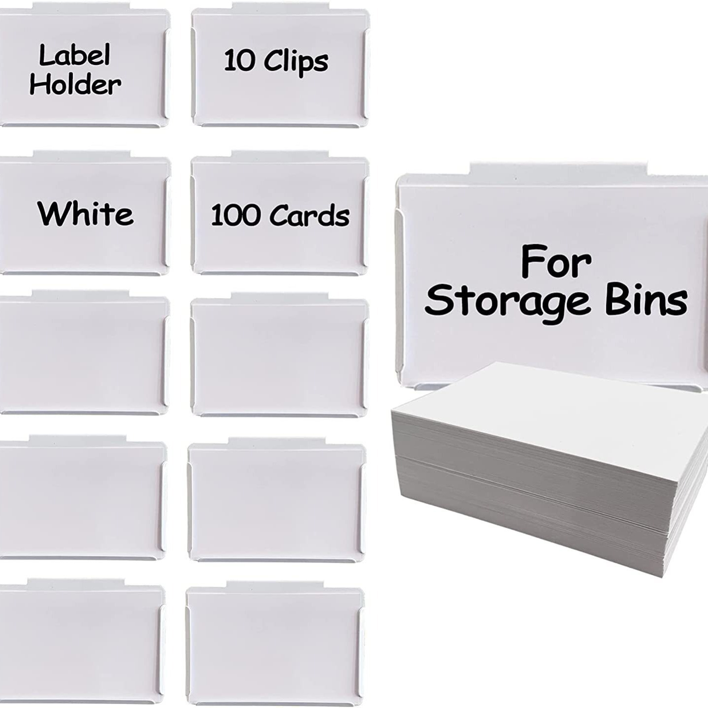 Cross-border Hot Sale Gold Label Clip Kitchen Food Storage Box Basket Hanging Label Metal Clip Black and White Gold Silver