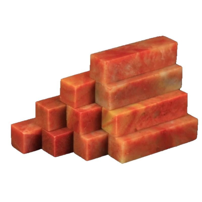 Zhejiang red red stone 1*1*4CM India stone practice chapter seal cutting gold stone seal Shoushan stone a generation of hair
