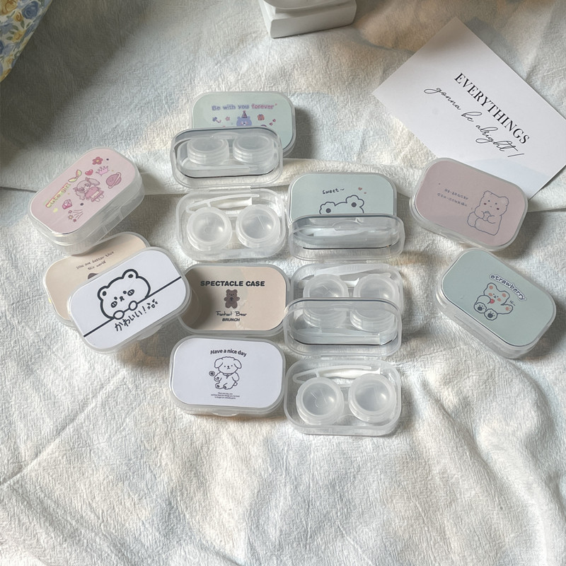 Like Fish Ins with Mirror Cute Portable Contact Lens Case Contact Lens Companion Box Care Box/Kj276 Simple Box