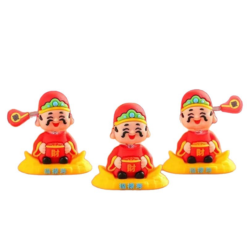 God of Wealth Small Ornaments Creative National Tide God of Wealth Shake Head Doll Office Desktop Decoration New Year Gift