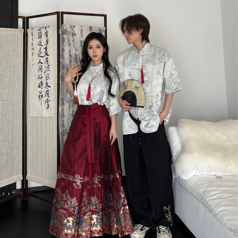 764 реальная съемка комплект жаккард короткий рукав для мужчин и женщин классическая форма школьная форма выпускного фото восточная эстетика