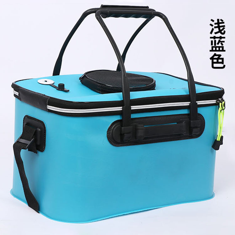Fishing bucket wholesale thickened fishing box eva live fish bucket foldable with shoulder strap portable bucket sea fishing gear bucket