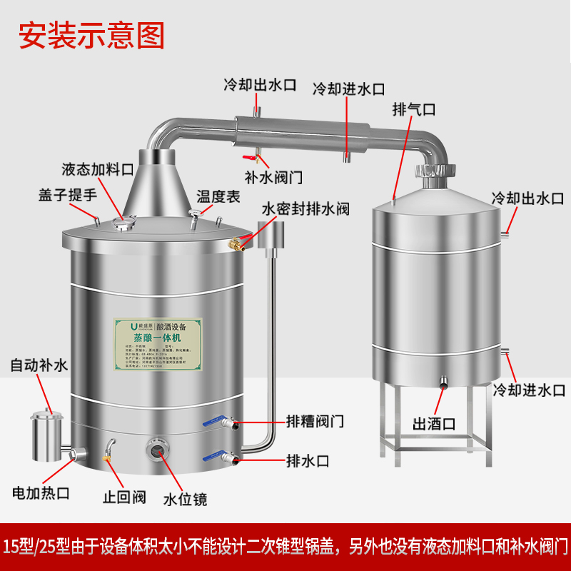 Free Shipping Wine Making Machine Wine Steamer Wine Making Equipment Large Distillation Machine Soju Small Household Commercial Liquor Firewood Steamer