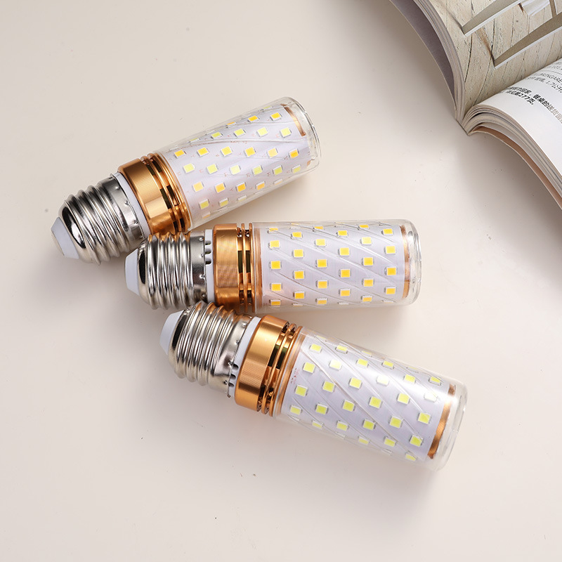 Led bulb energy-saving lamp E14 small screw E27 corn lamp household super bright pendant lamp light source three-color dimming