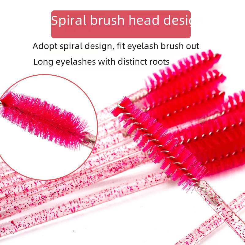 Grafting Eyelash Makeup Tool Disposable Color Crystal Rod Eyelash Brush Spiral Eyebrow Small Brush Manufacturers Batch