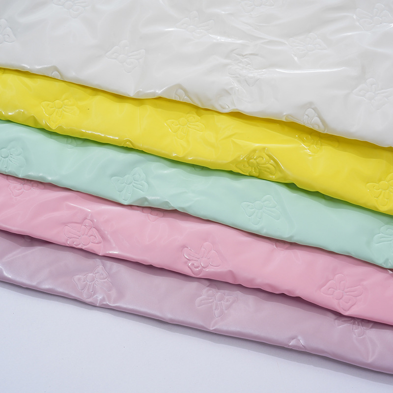 ultrasonic embossed bow quilted pressed cotton polyester fabric pillow bags pet outdoor picnic mat fabric di