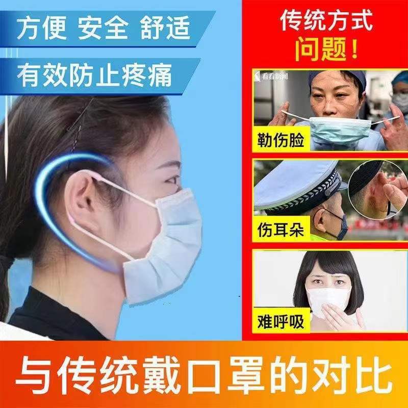 Adults and Children Universal Mask Ear Protection Artifact Ear Protection Decompression Anti-Lean Silicone Ear Sleeve Ear Hanging Rope Soft Rubber Sleeve