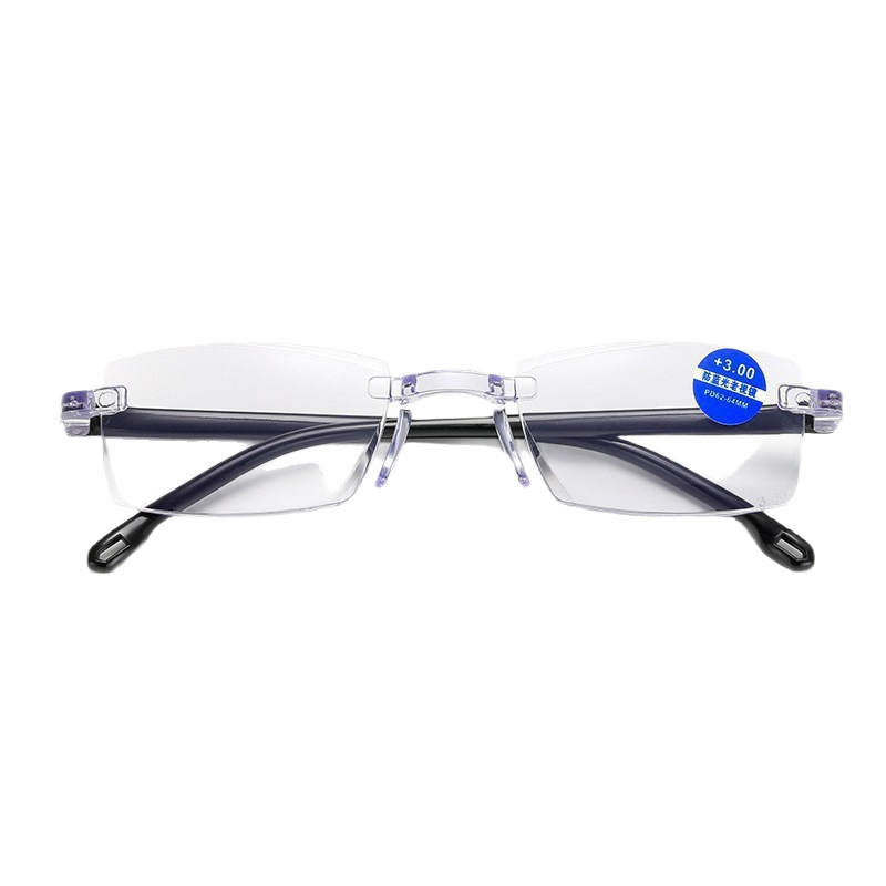 New frameless trimming reading glasses anti-blue light elderly HD smart zoom glasses stall automatic adjustment mirror