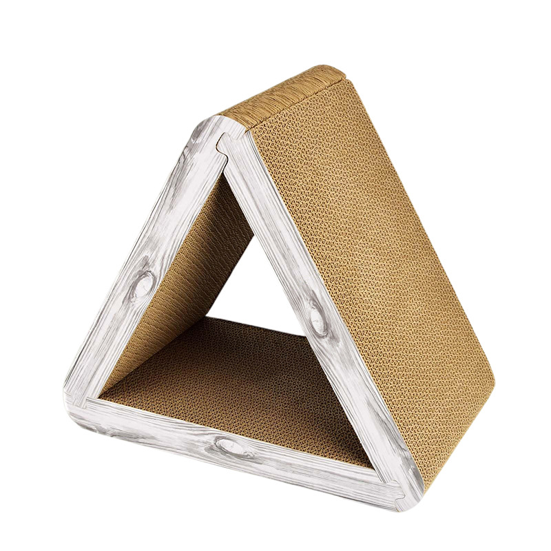Foldable Cat Scratch Board Triangular Scraper 6-sided Available Cat Scratch Board Suitable for Indoor Cat Vertical Cat Board Pad
