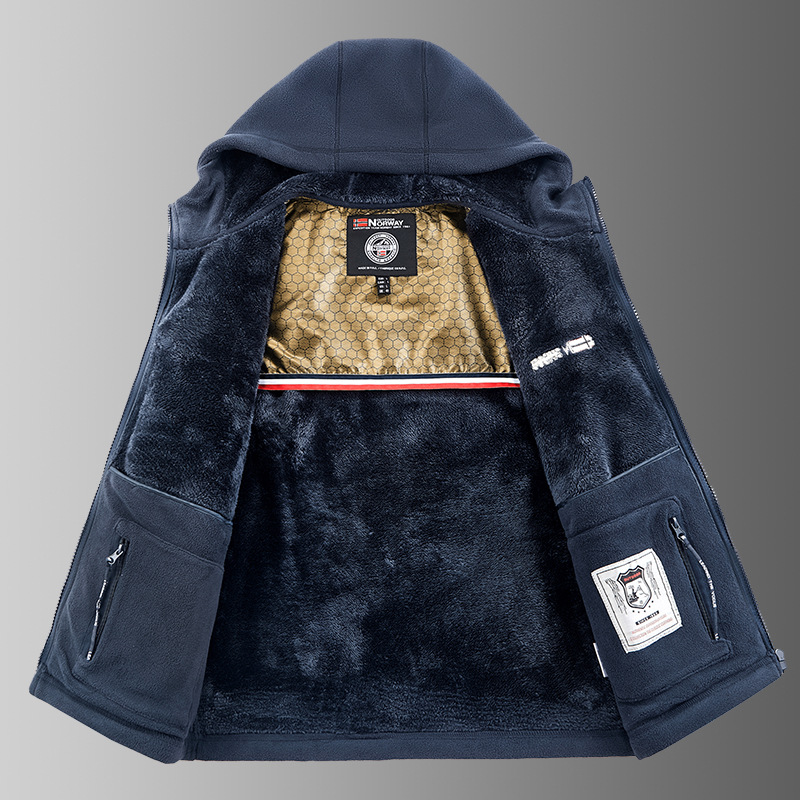 Cross-Border Wholesale Winter Large Size Middle-Aged and Elderly Men's Jackets Youth Fleece Sports Couple Models Norwegian Warm